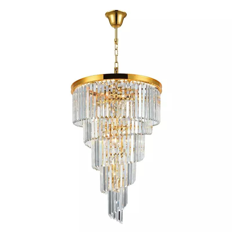 Luxury Crystal Chandelier Waterfall High Ceiling Long Drop Pendant Light New Design Long Modern LED Staircase Light