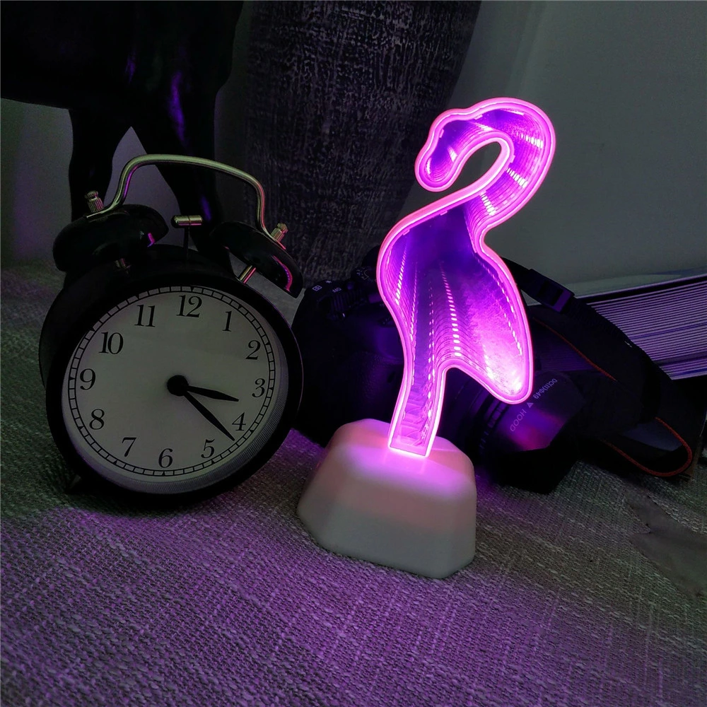 Mirror Table LED Lamp Flamingo Shape Bathroom Light